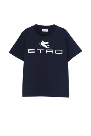 blue cotton t-shirt ETRO KIDS | GY8Q11Z3672617